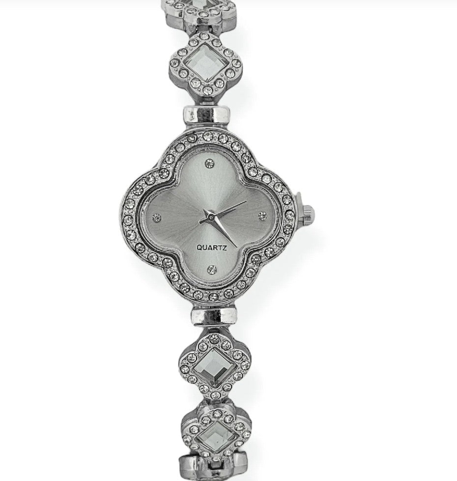 Relógio Folheado a Ouro 18k e Prata Tamanho G Inspiração VG. Pulseira Pontilhada