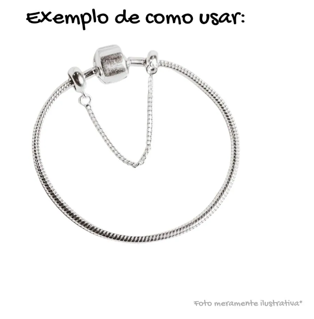 Trava de segurança de prata 925 para Pulseira de Berloques de 7cm