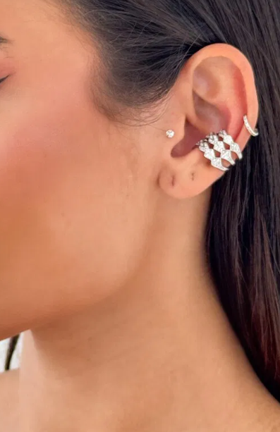 Piercing Folheado a Prata Tres serpentes