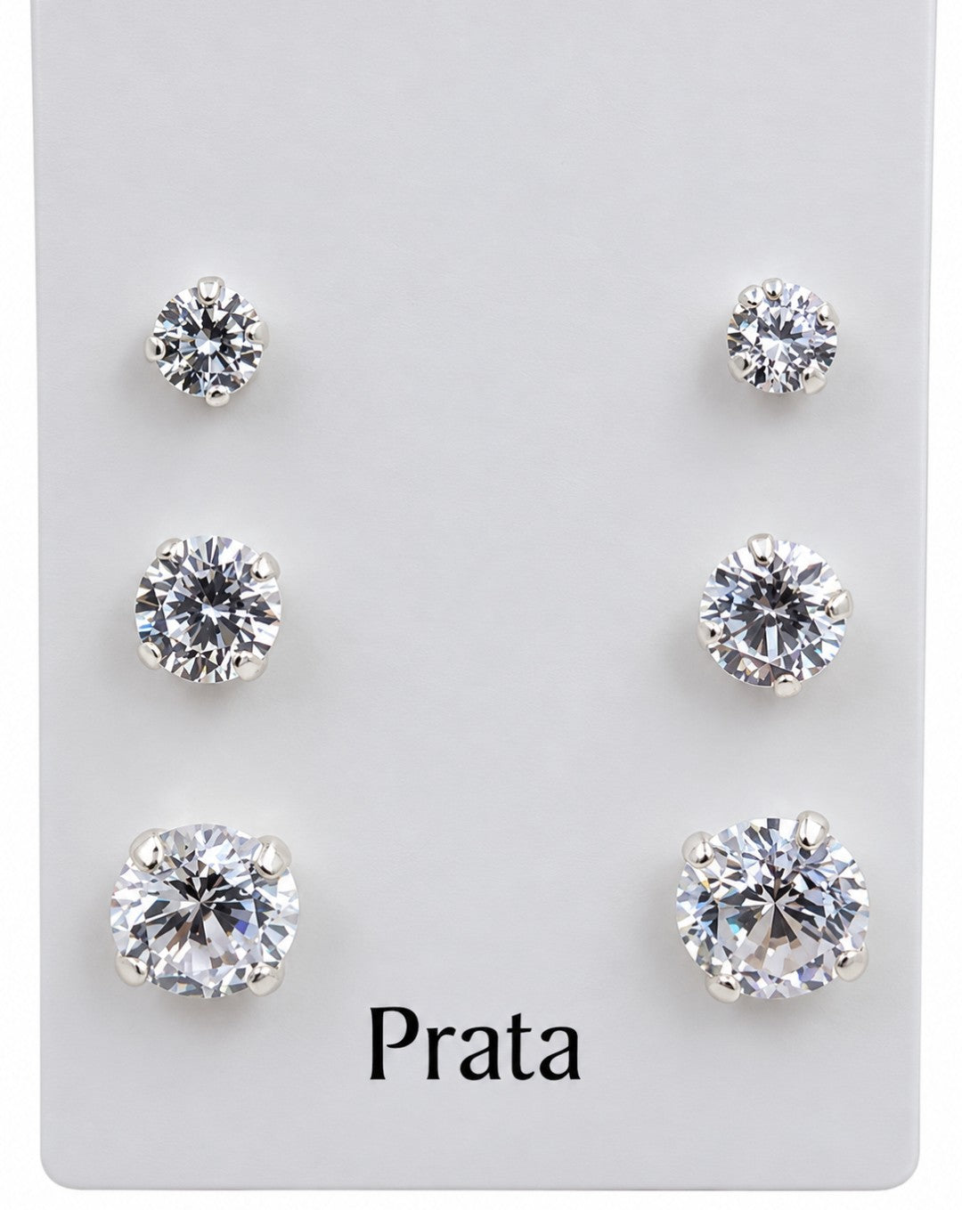 Brinco Trio Prata 925 Pontos de Luz 3, 4 e 5mm