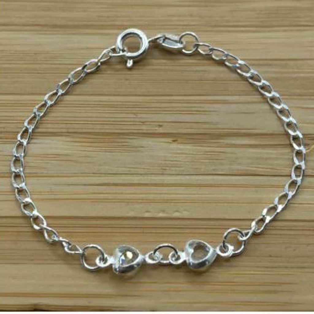 Pulseira Infantil com 2 Pontos de luz Coração