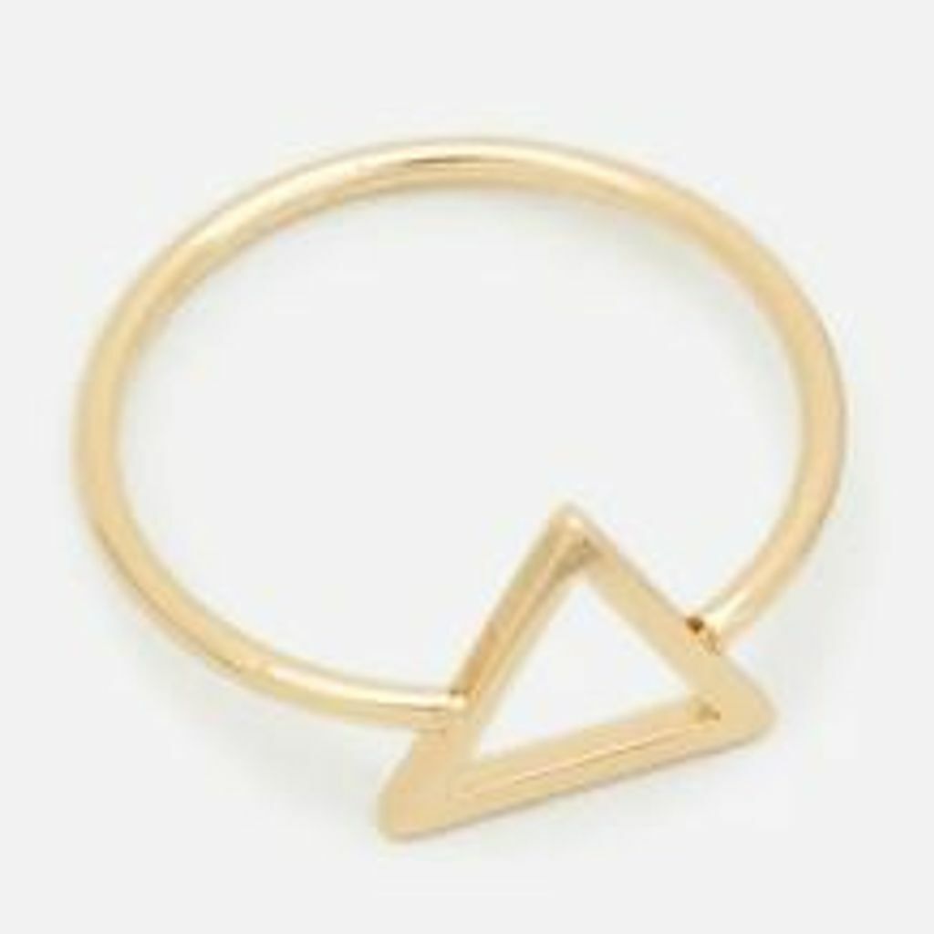 Anel Triangulo Folheado Ouro