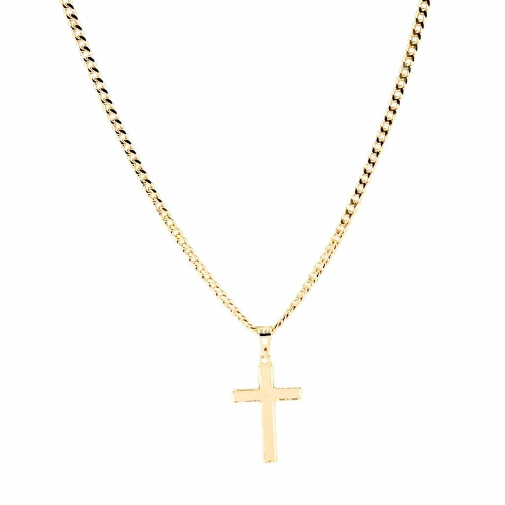 Corrente Masc. Semi jóia Ouro Grumet Cruz