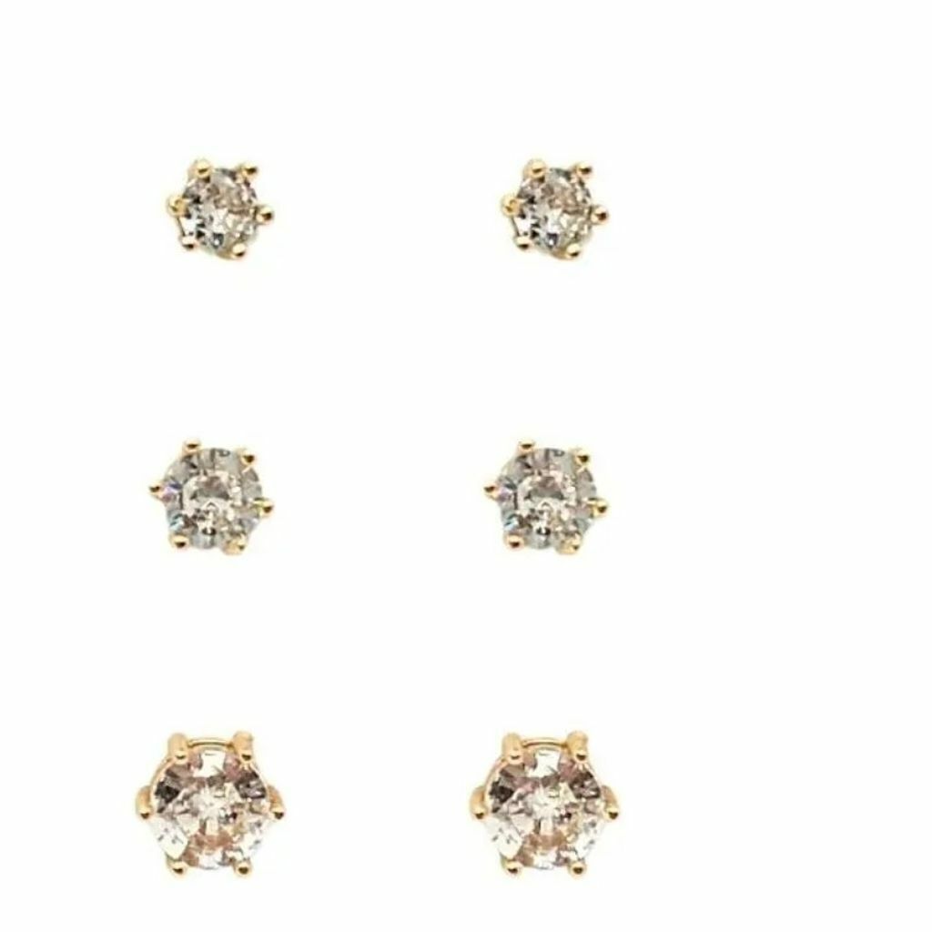 Brinco Trio Pino 4/5/6mm Folh. Ródio