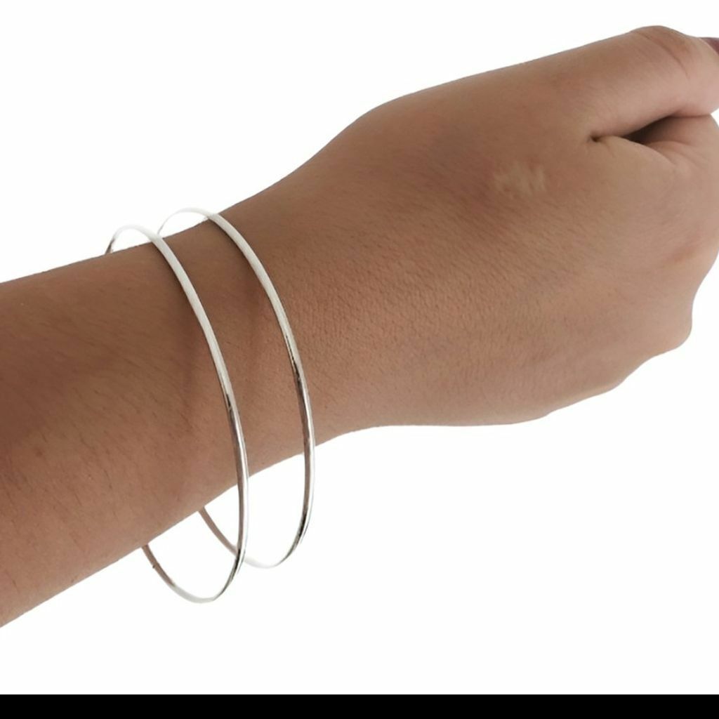 Bracelete Fio Redondo Extra Grande Argola Prata 925