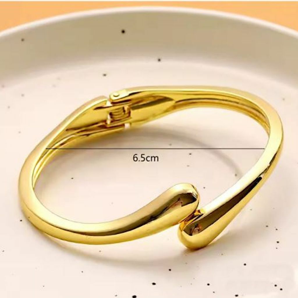 Bracelete Gota Rígido Grossa Ajustável Dourado