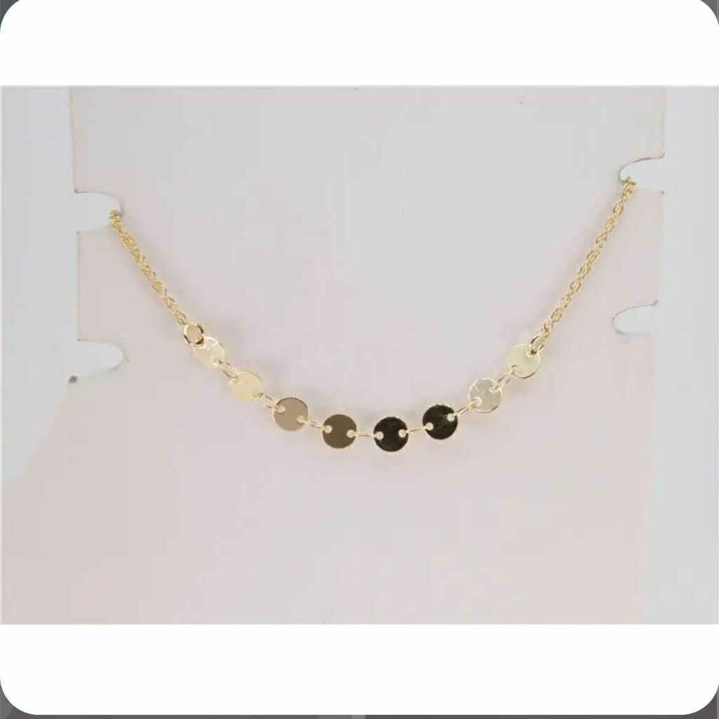 Tornozeleira Circulos Chapinha Semi Jóia Ouro