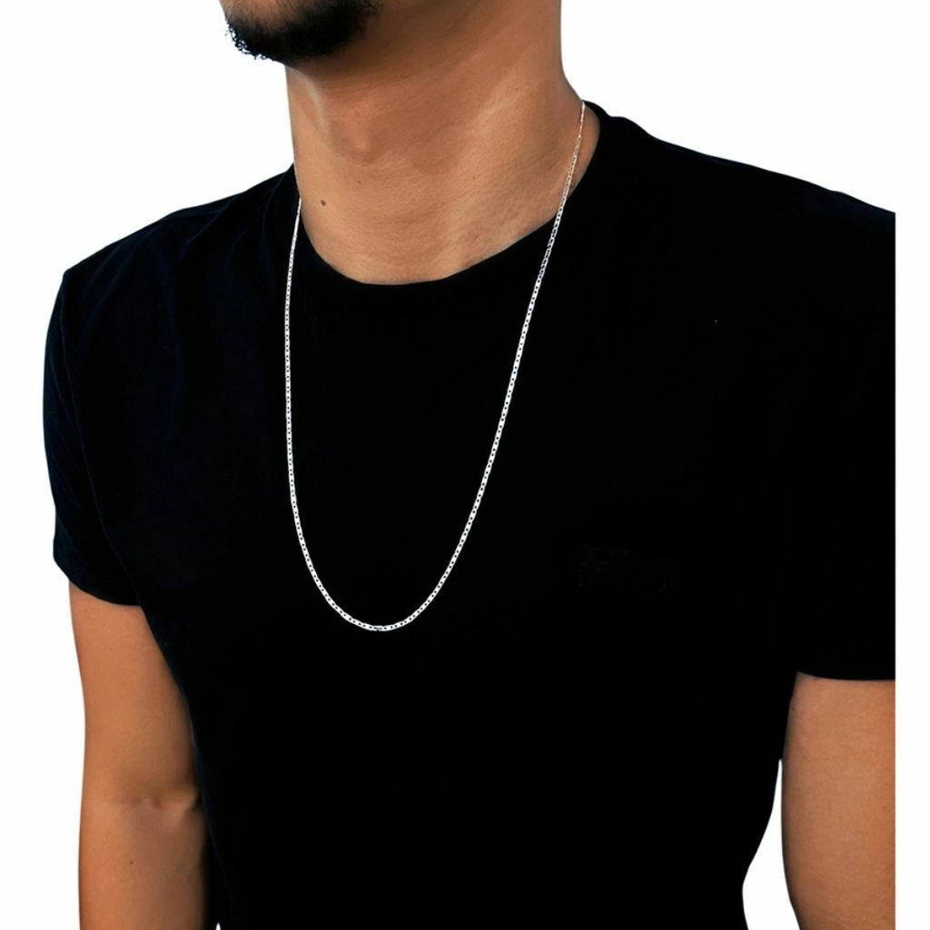 Corrente Masculina Piastrine Prata 925