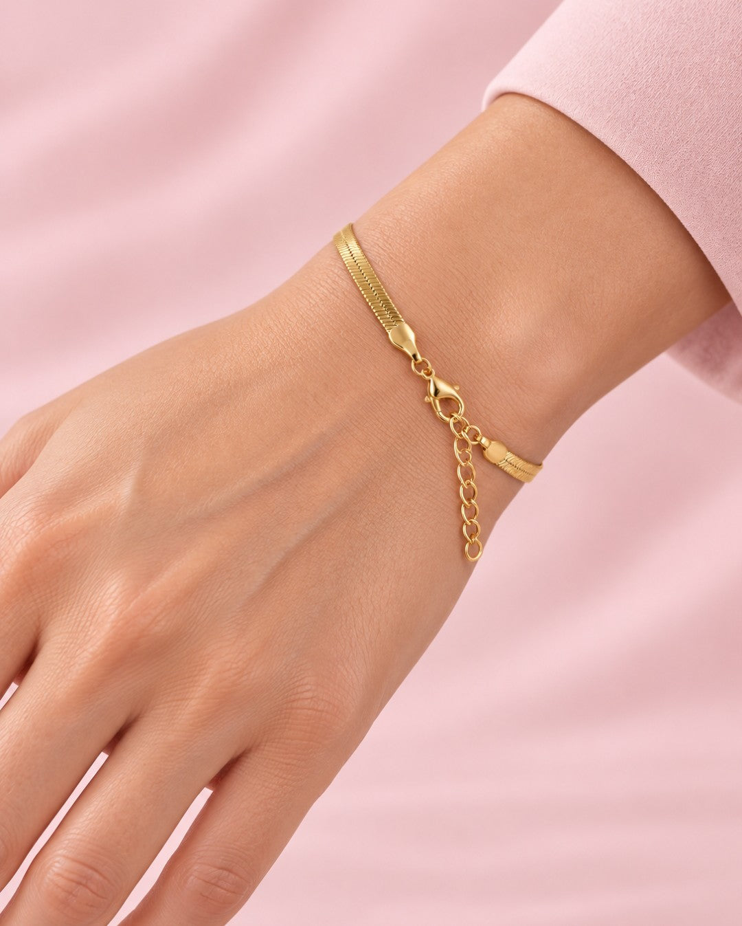 Pulseira Laminada 4mm Banhado a Ouro