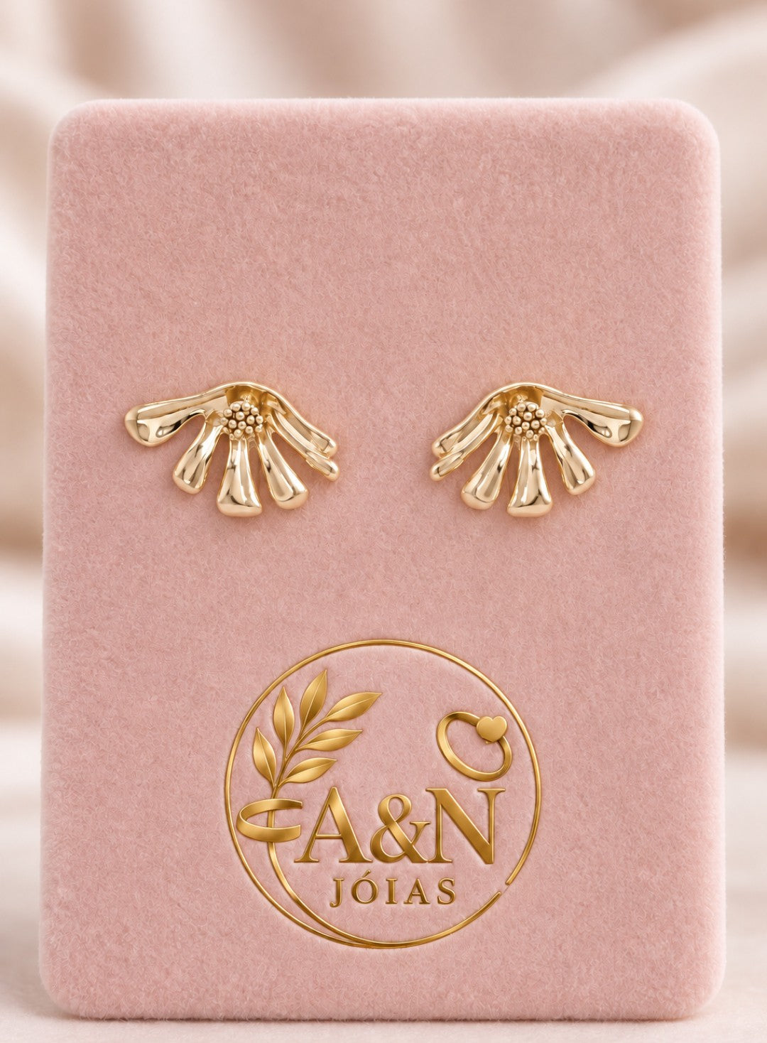 Brinco EAR Jacket Petalas Folh. A Ouro