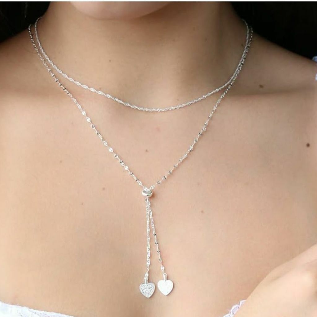 Corrente Gargantilha Corações Pendurados