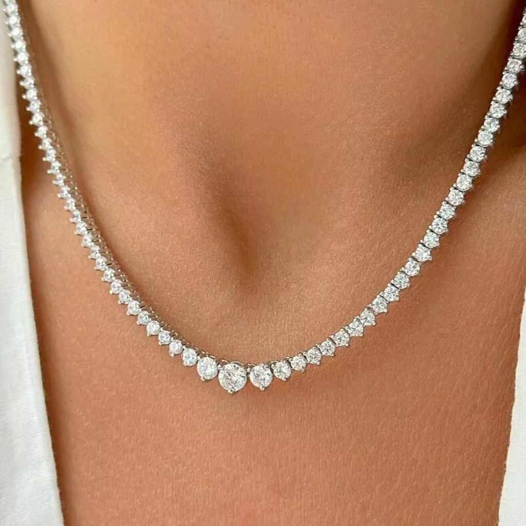 Colar Riviera Prata 925 Swarovski