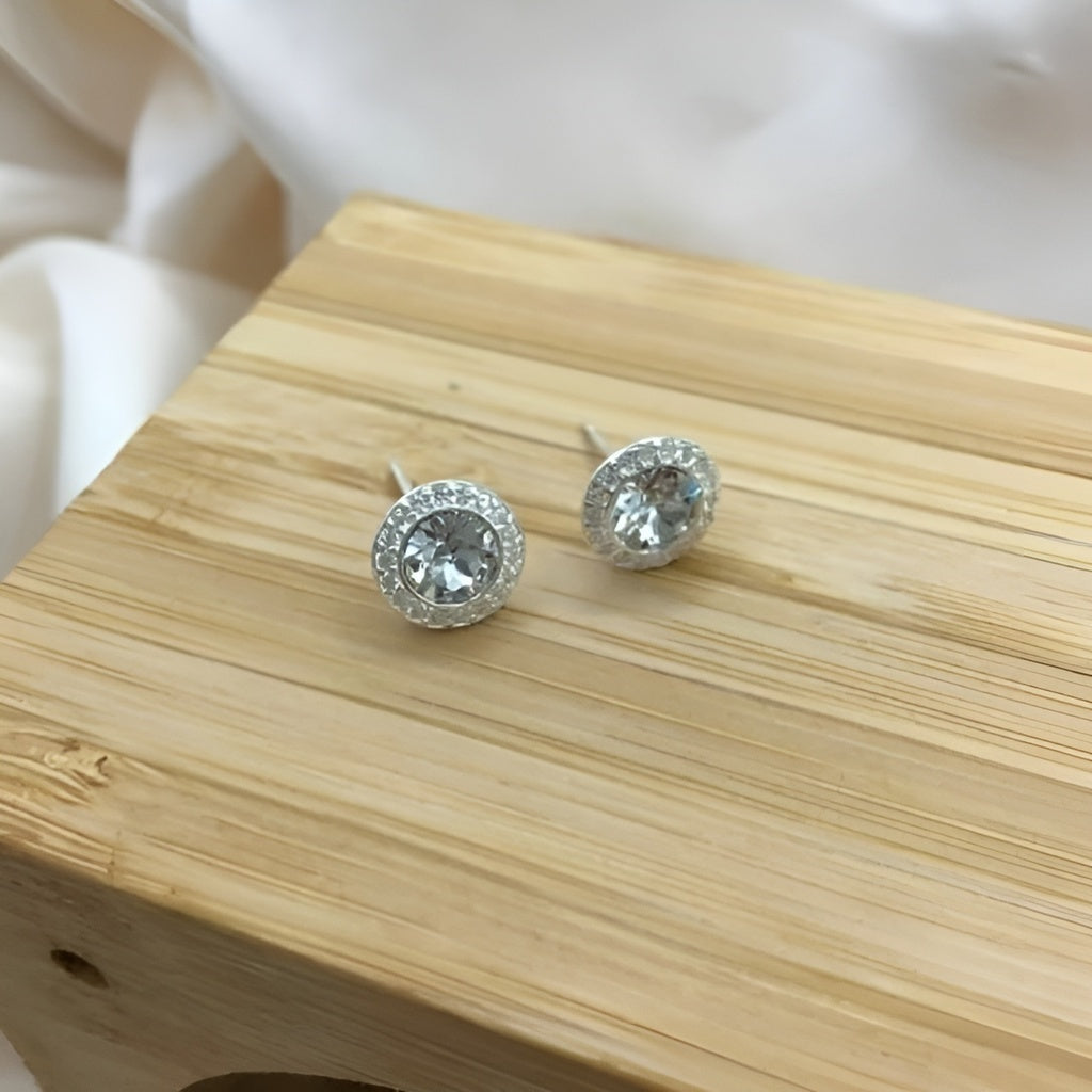 Brinco de prata 925 Swarovski circulo