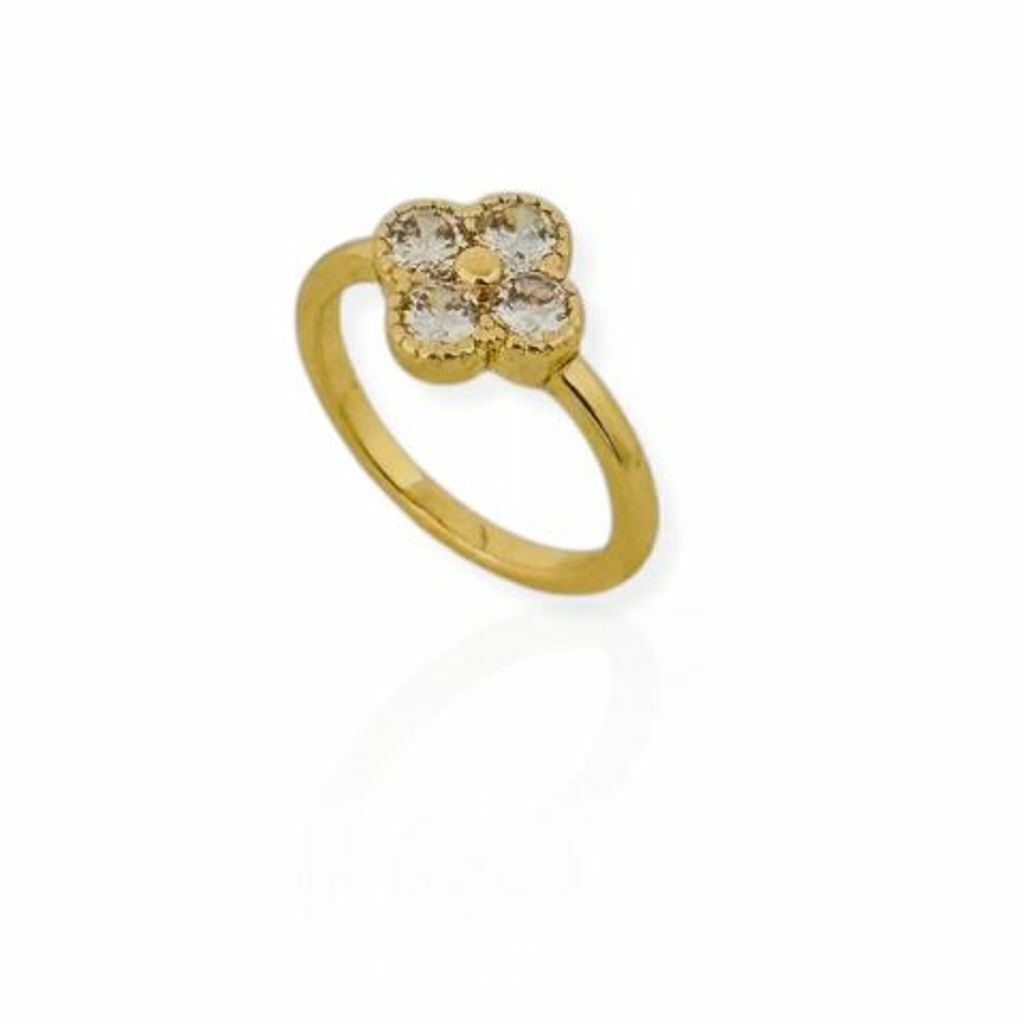 Anel Falange Folheado a Ouro 18k e Prata Inspiração Vg. Com Zircônia