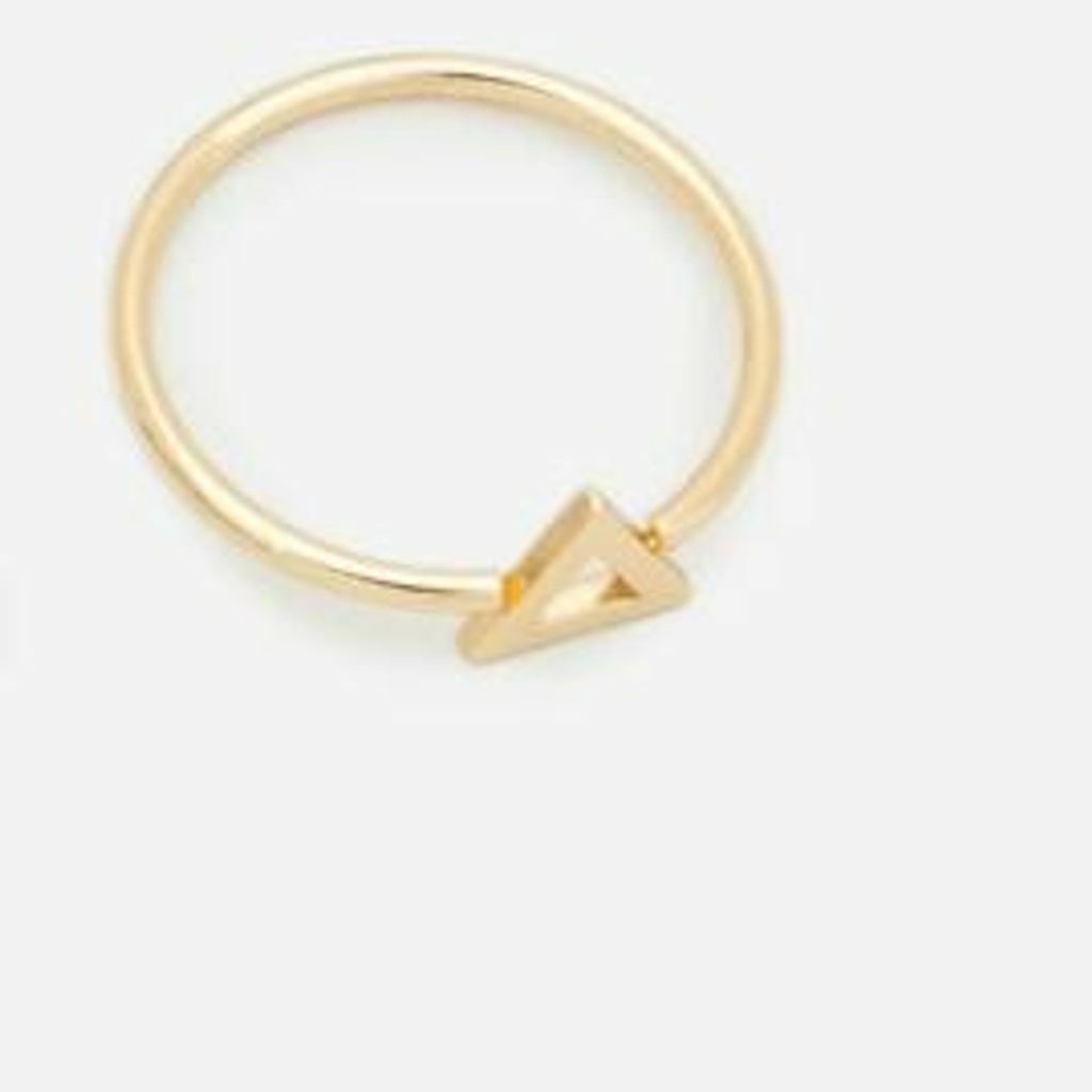 Anel Triangulo Folheado Ouro