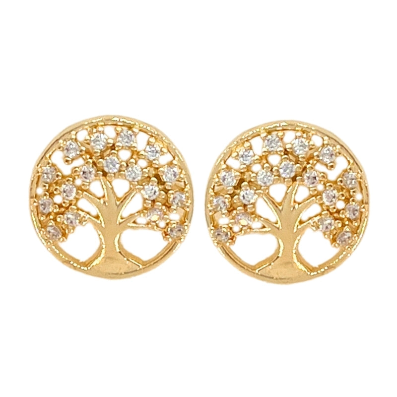 Brinco Arvore da Vida 13mm Banhado a ouro