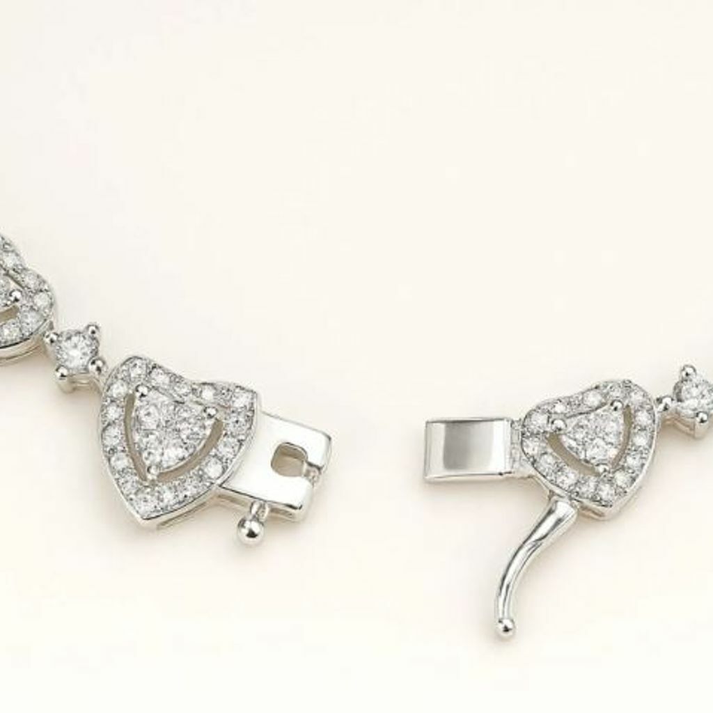 Pulseira de prata 925 Swarovski Corações