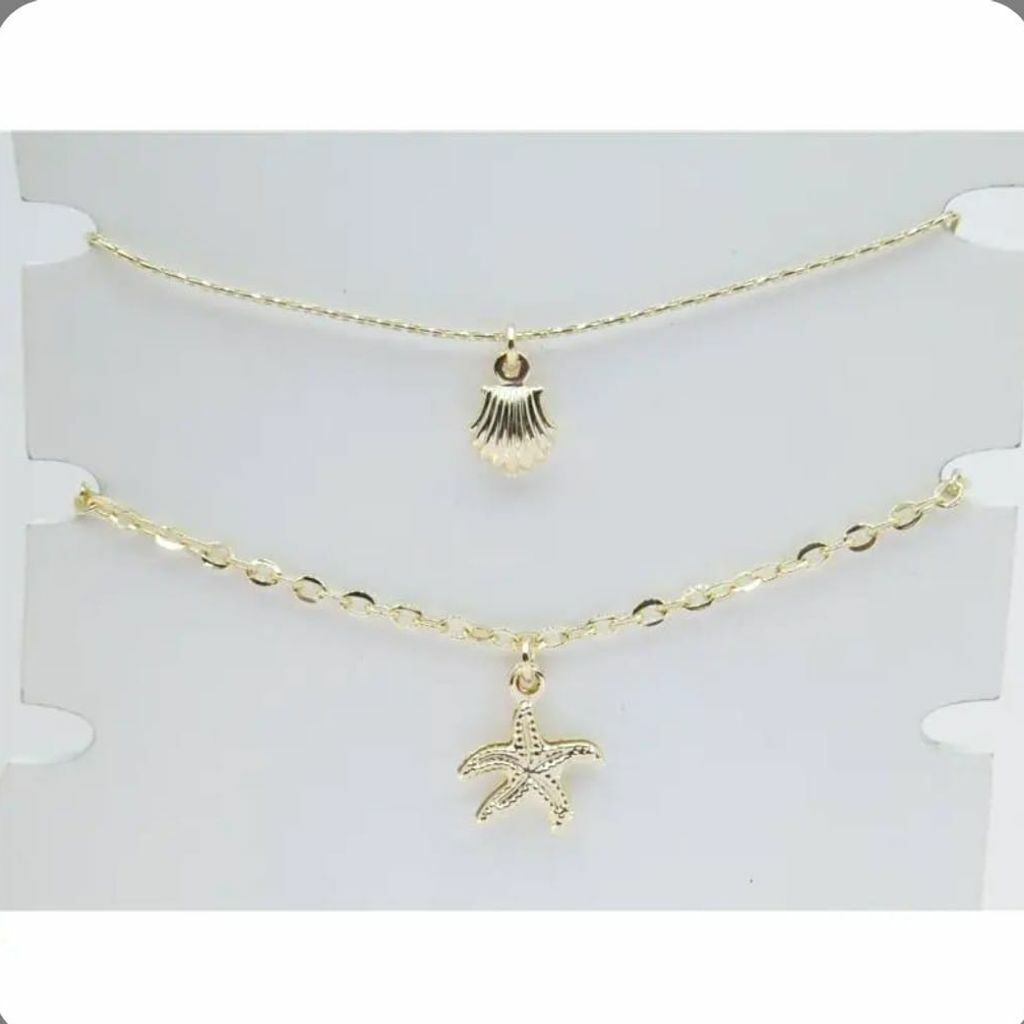 Tornozeleira Concha, Estrela Banhado a Ouro - valor por modelo