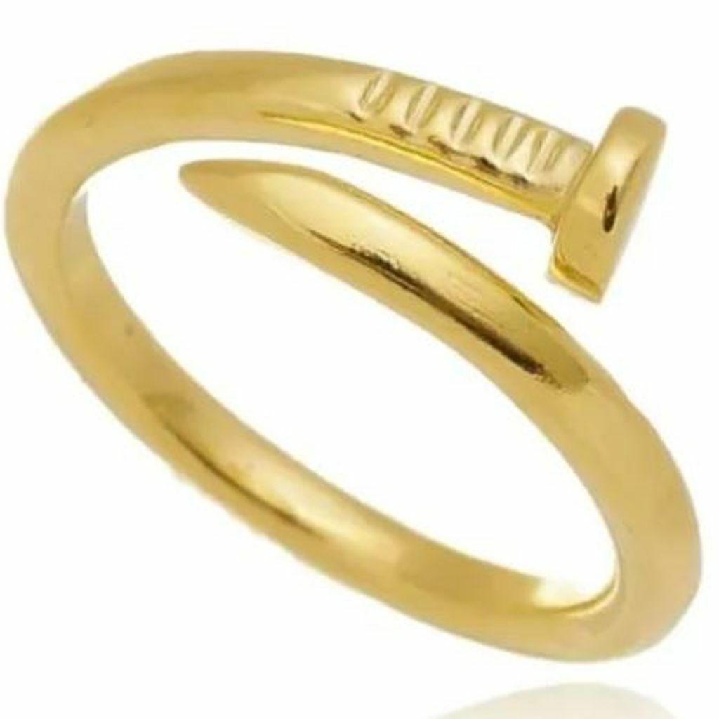 Anel Ajustavel Prego Banhado a Ouro 18k