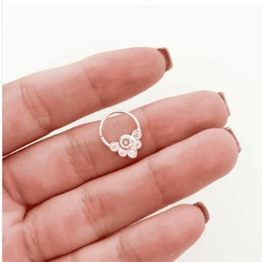 Piercing Furo Septo Argola com 6 Pontos de Luz