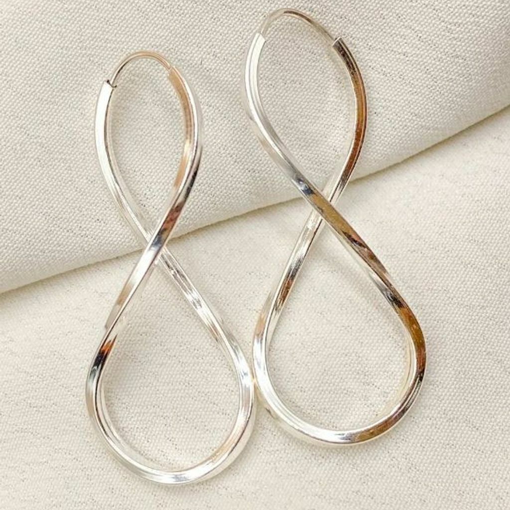 Brinco de prata 925 infinito fio quadrado G