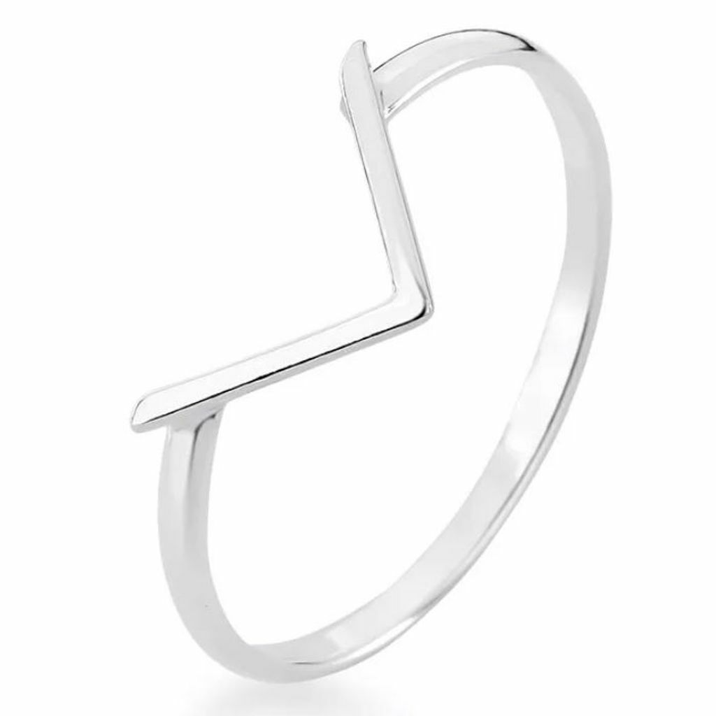 Anel Minimalista V Prata 925
