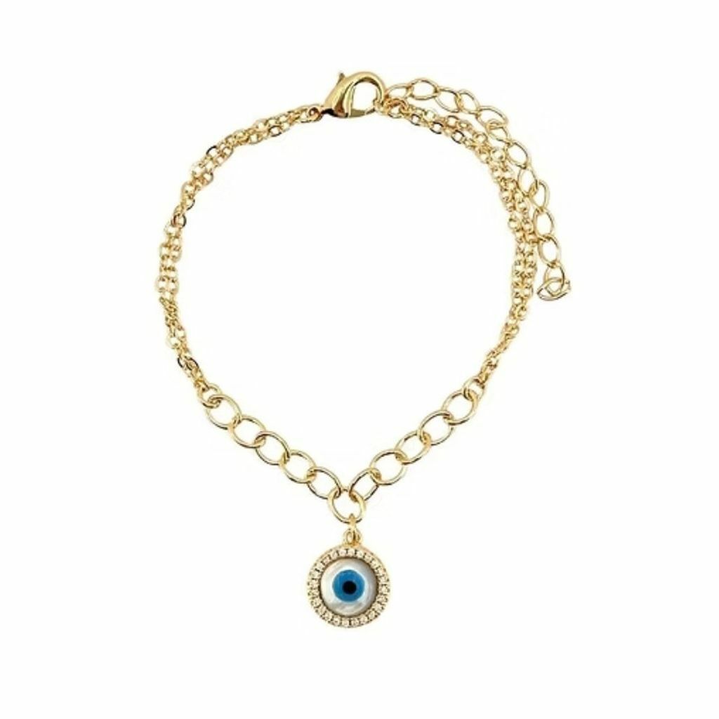 Pulseira Semi Jóia Ouro 18k Olho Grego