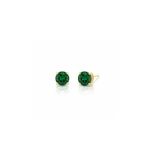 BRINCO PONTO DE LUZ 6MM ESMERALDA DOURADO