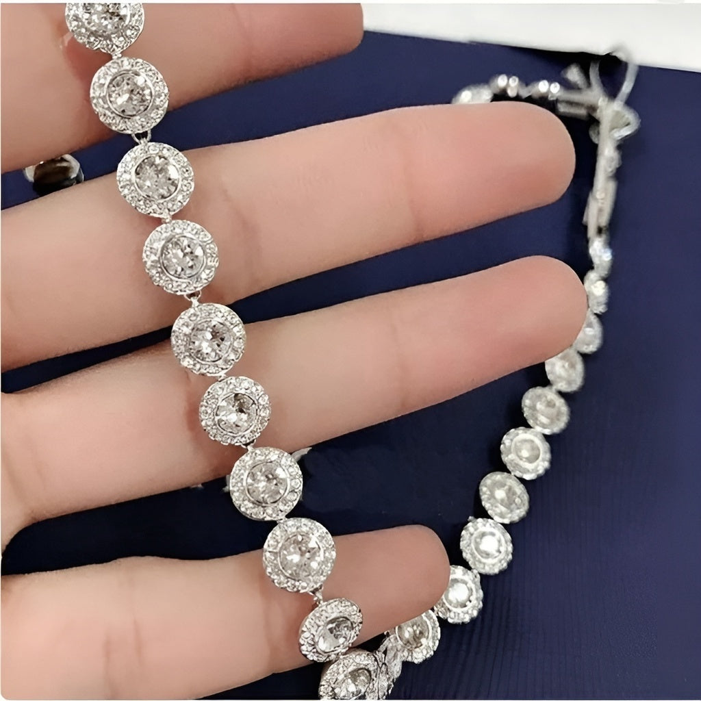 Corrente de prata 925 inspiração Swarovski