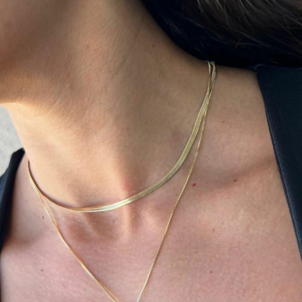 Corrente Laminada Banhado a Ouro Semi Jóia