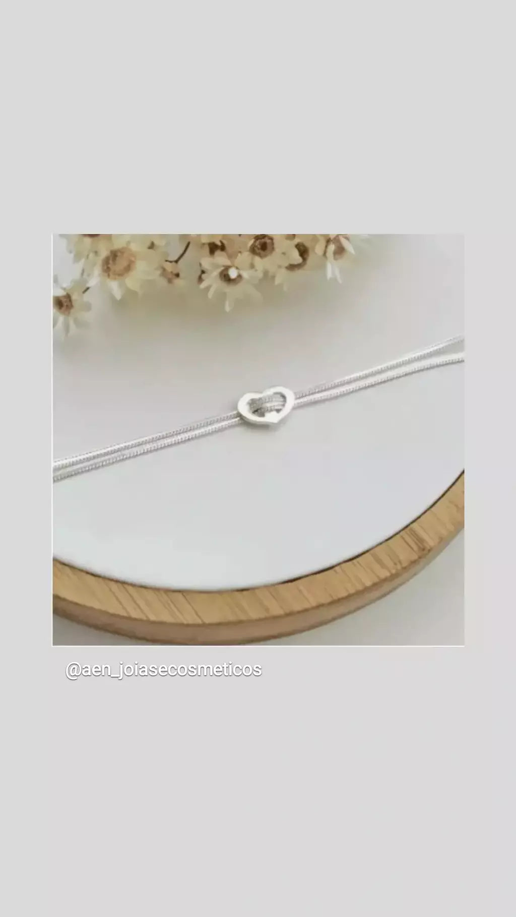 Pulseira 2 Fios C/ Coração 3,4gr