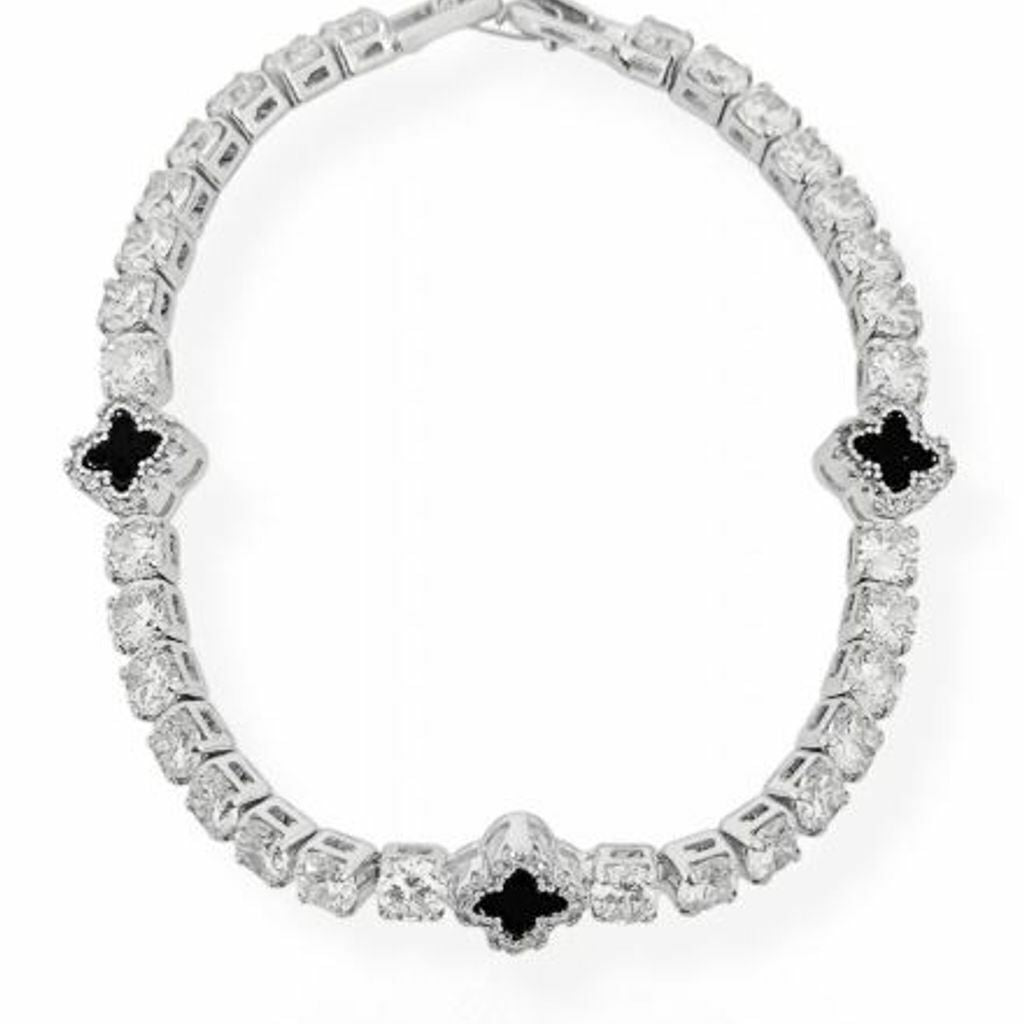 Pulseira Semi Jóia Folh. Prata com Zirconia Insp. VG