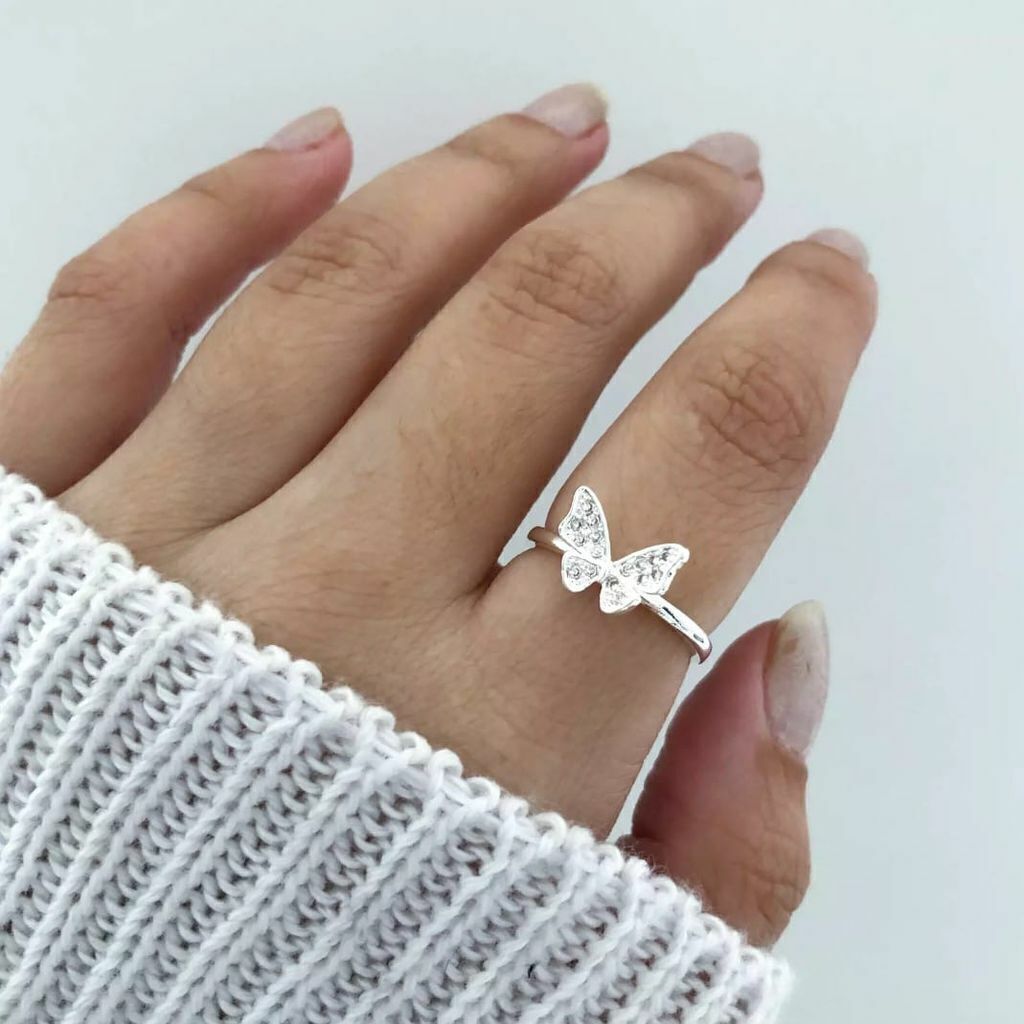 Anel prata 925 Borboleta