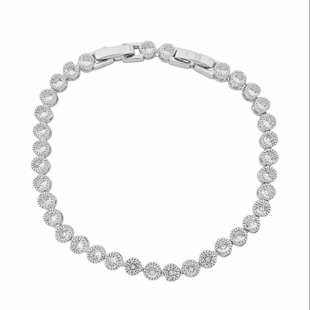 Pulseira Folheado a Ouro 18k e Prata Circulo Cravejado