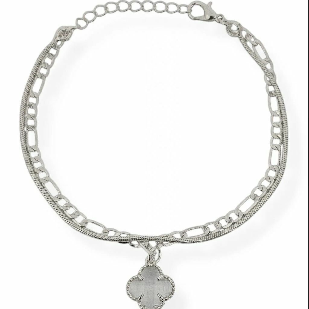 Pulseira Dupla Folheada a Ouro 18k e Prata Inspiração VG.Transparente