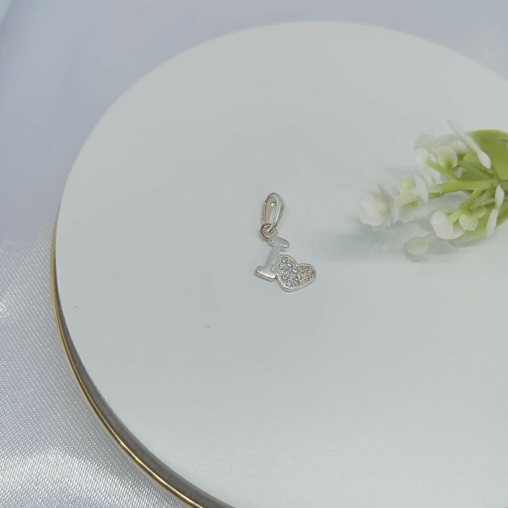 Pingente I Love Coração Cravejado