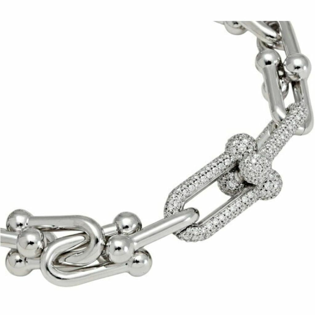 Pulseira Folheado a Ouro 18k e Prata Elos Correntes Inspiração TIFFANY