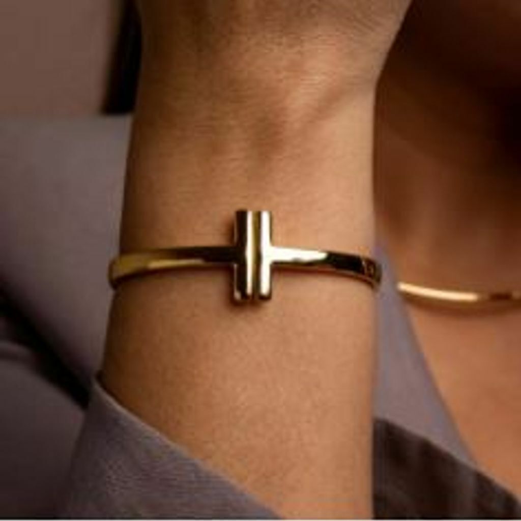 Bracelete Inspiração Tiffany Barrinha Semi Jóia Ouro 18k