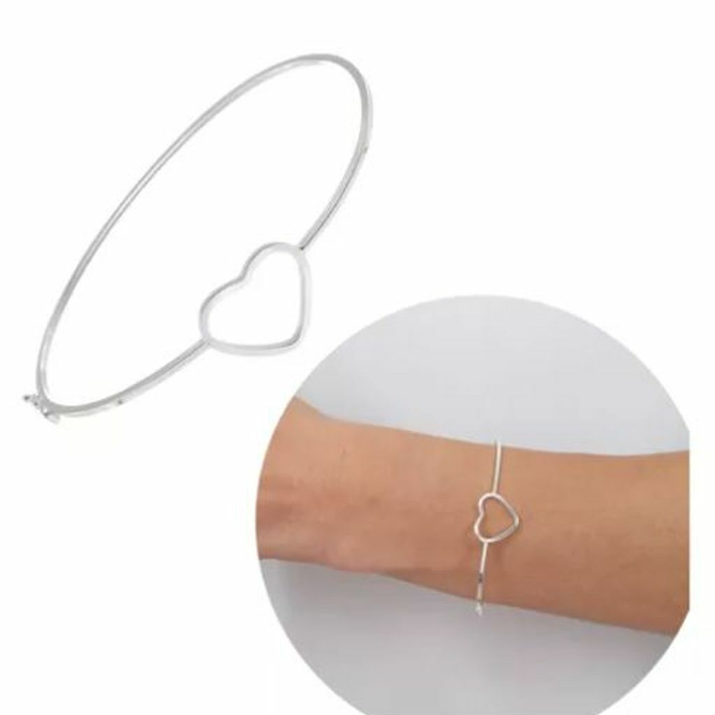 Bracelete Coração Fio Quadrado