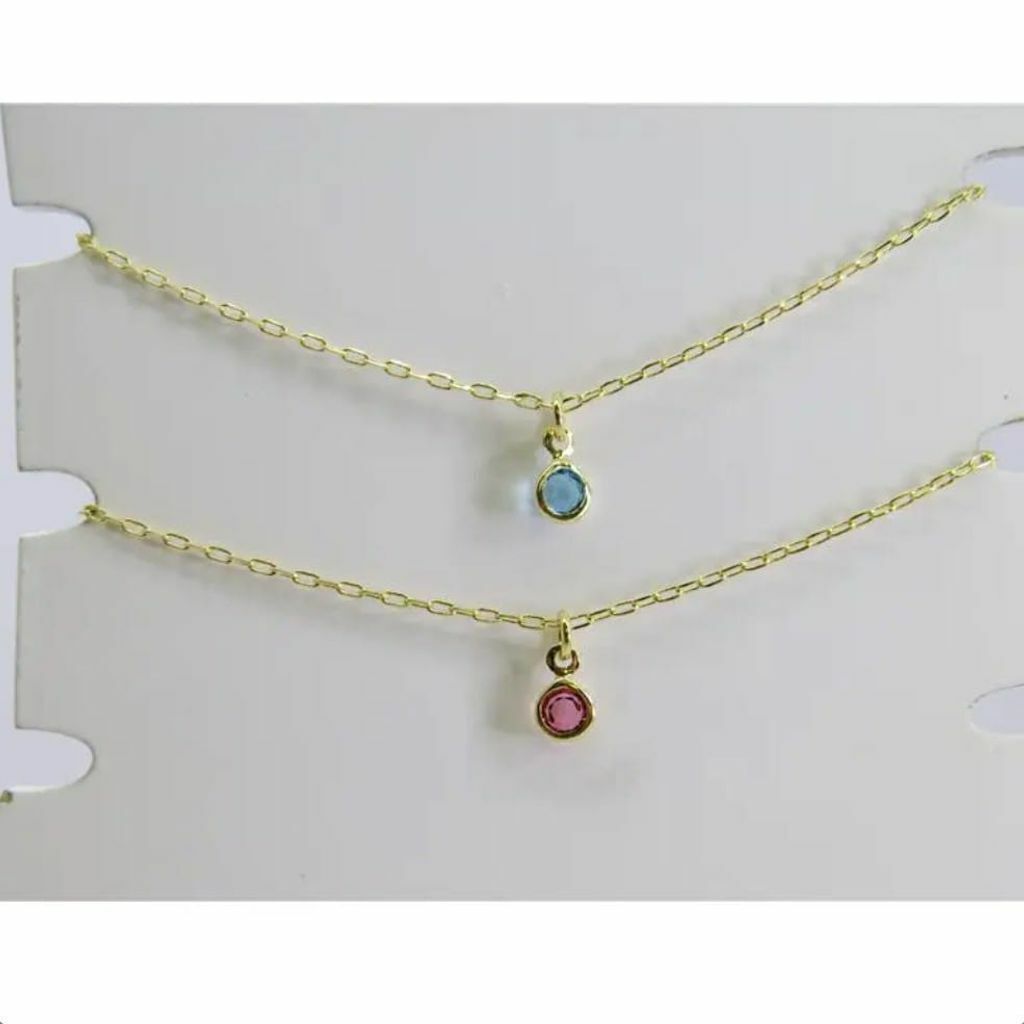 Tornozeleira Ponto de Luz, Rosa, AzulSemi Jóia Ouro - valor por modelo