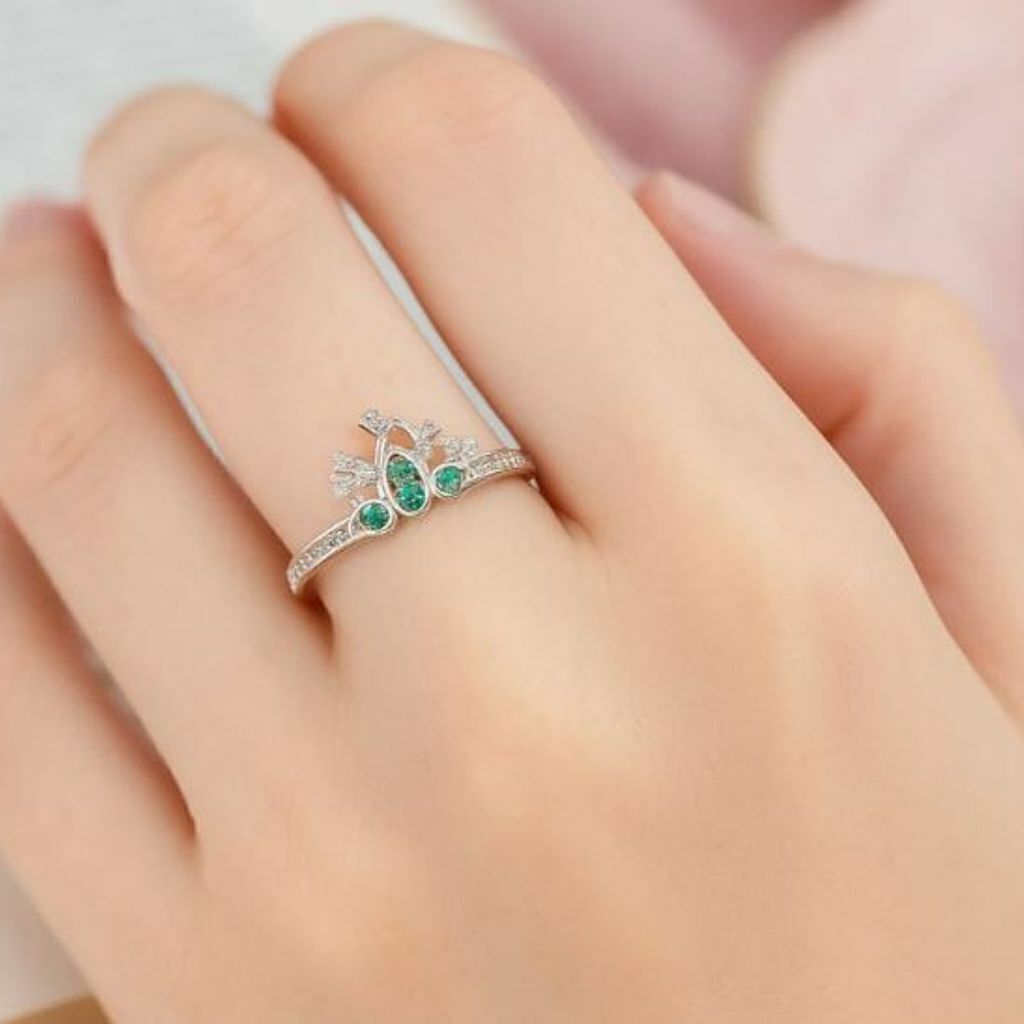 Anel de prata 925 princesa tiana