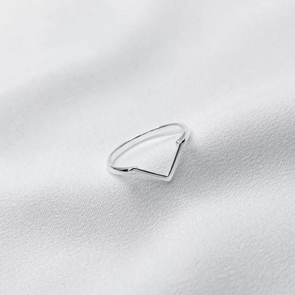 Anel Minimalista V Prata 925