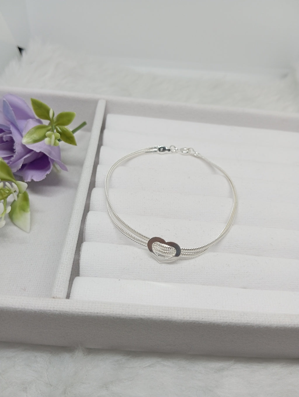 Pulseira 2 Fios C/ Coração 3,4gr