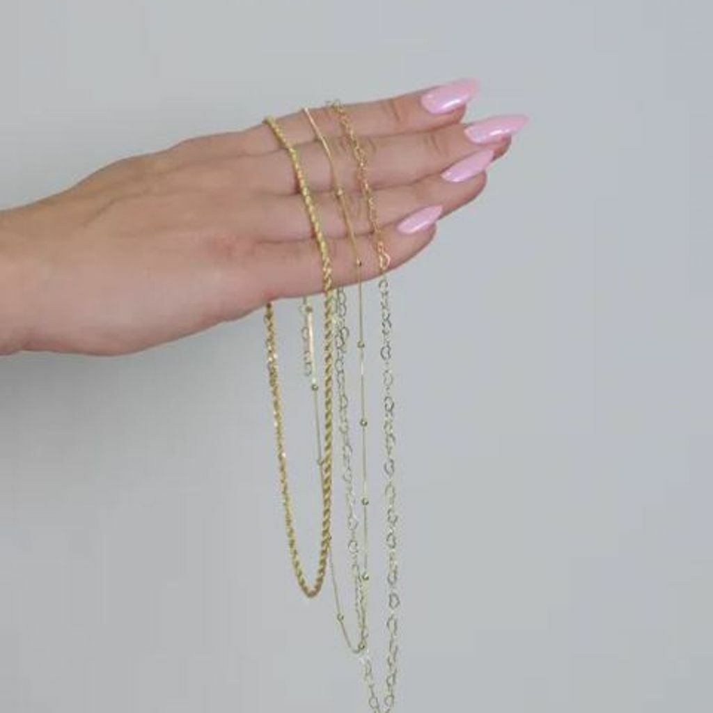 Corrente Cordão Baiano 35cm + 5cm Extensor Banhado a Ouro 18k