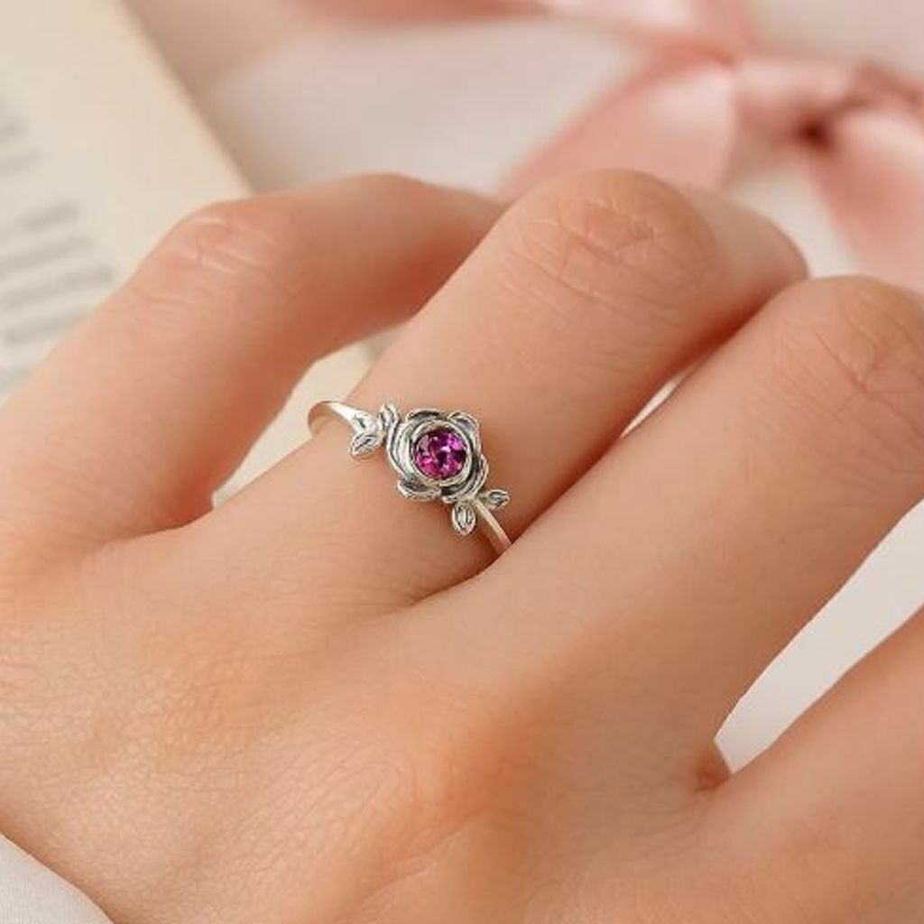 Anel de prata 925 princesa bela