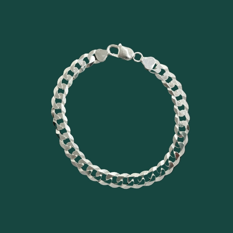 Pulseira Masculina Elo Grumet prata 925 21,cm