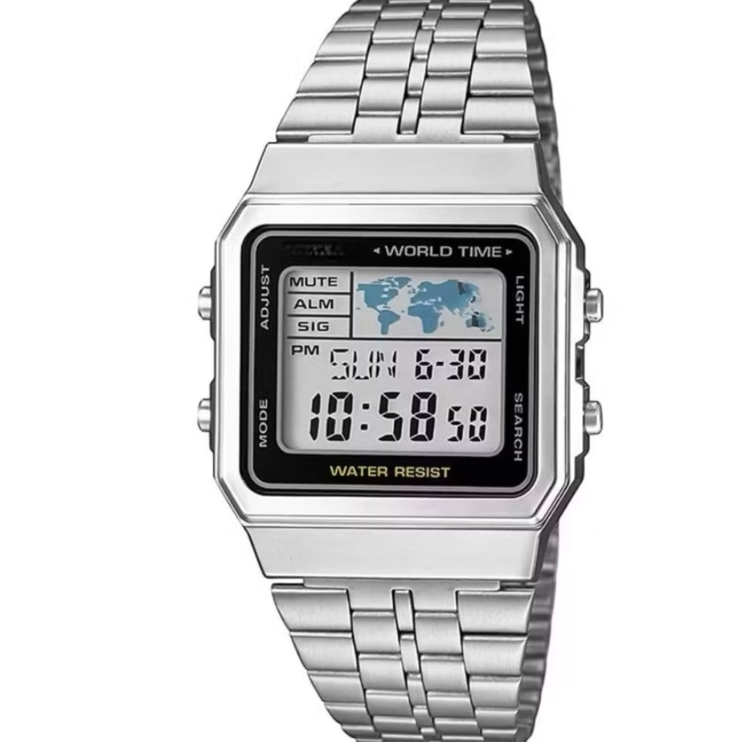 Relógio Unisex Vintage Digital A500 WA Inspiração  Cásio Retro Prateado