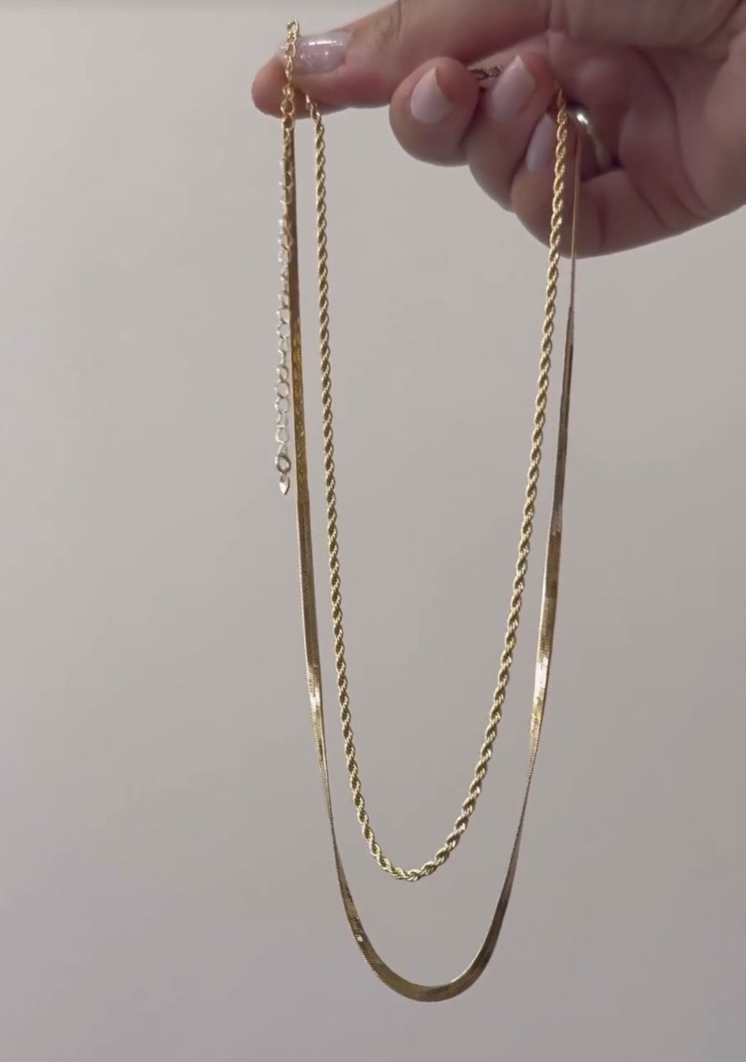 Corrente Dupla Laminada Semi Jóia Ouro 18k