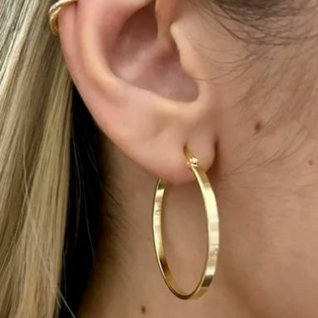 Brinco Argola 5 Camadas Ouro 18k Semi Joia