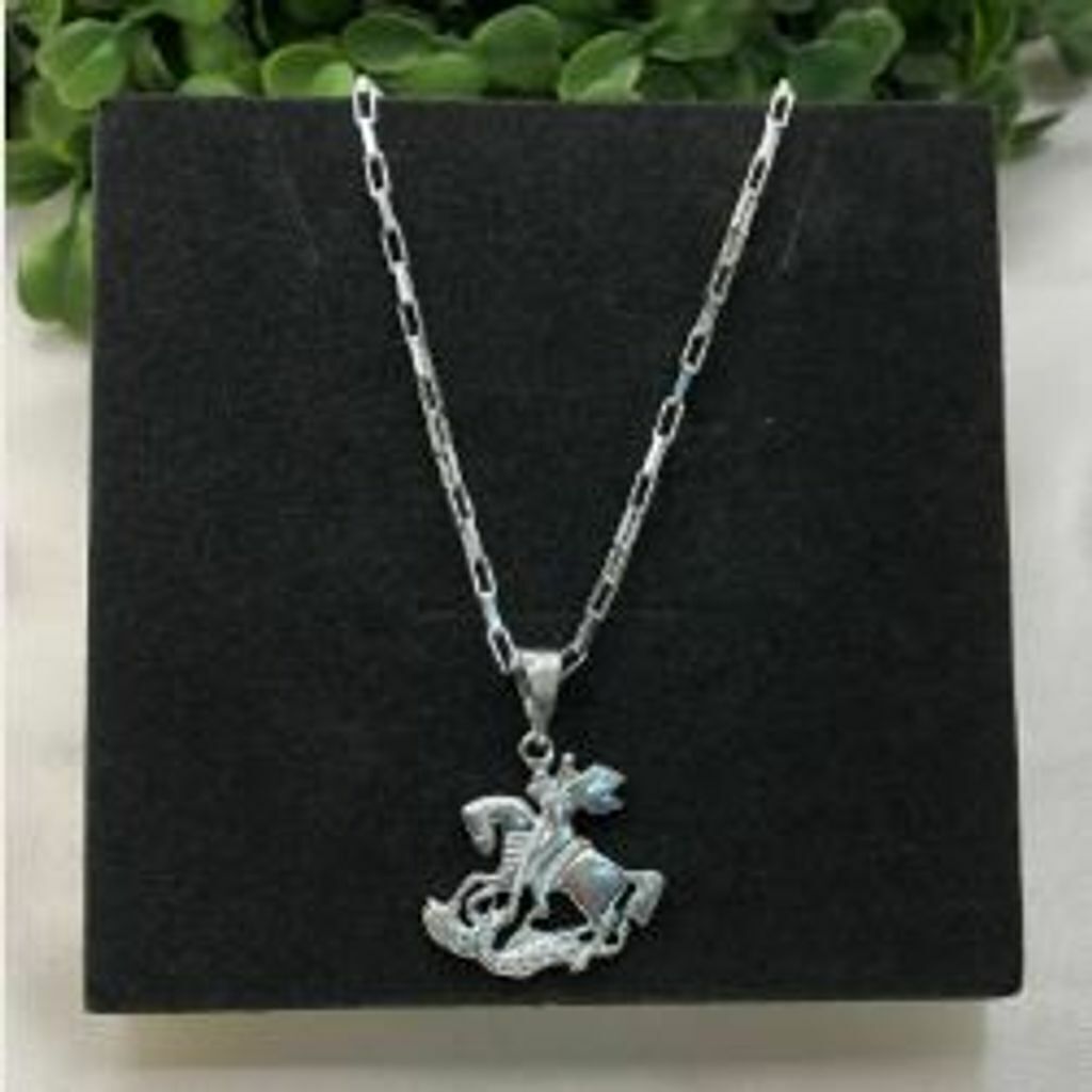 Corrente de prata 925 Cartier e Pingente São Jorge